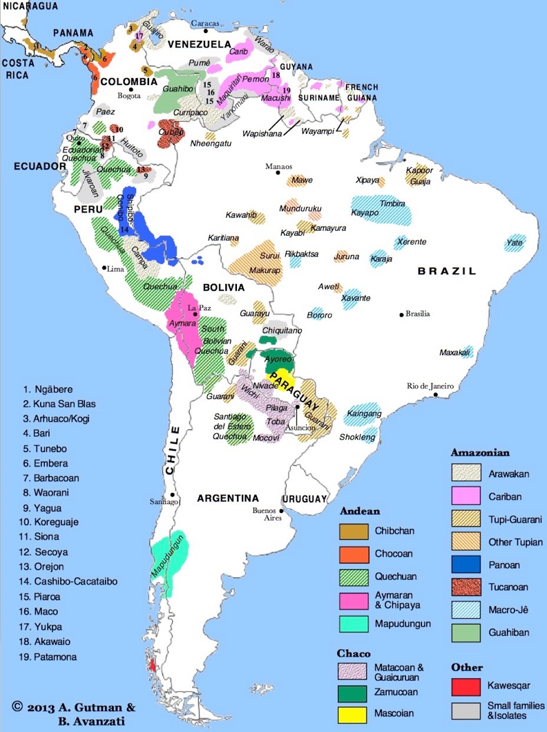 Languages In South America Map Alvina Margalit 1496